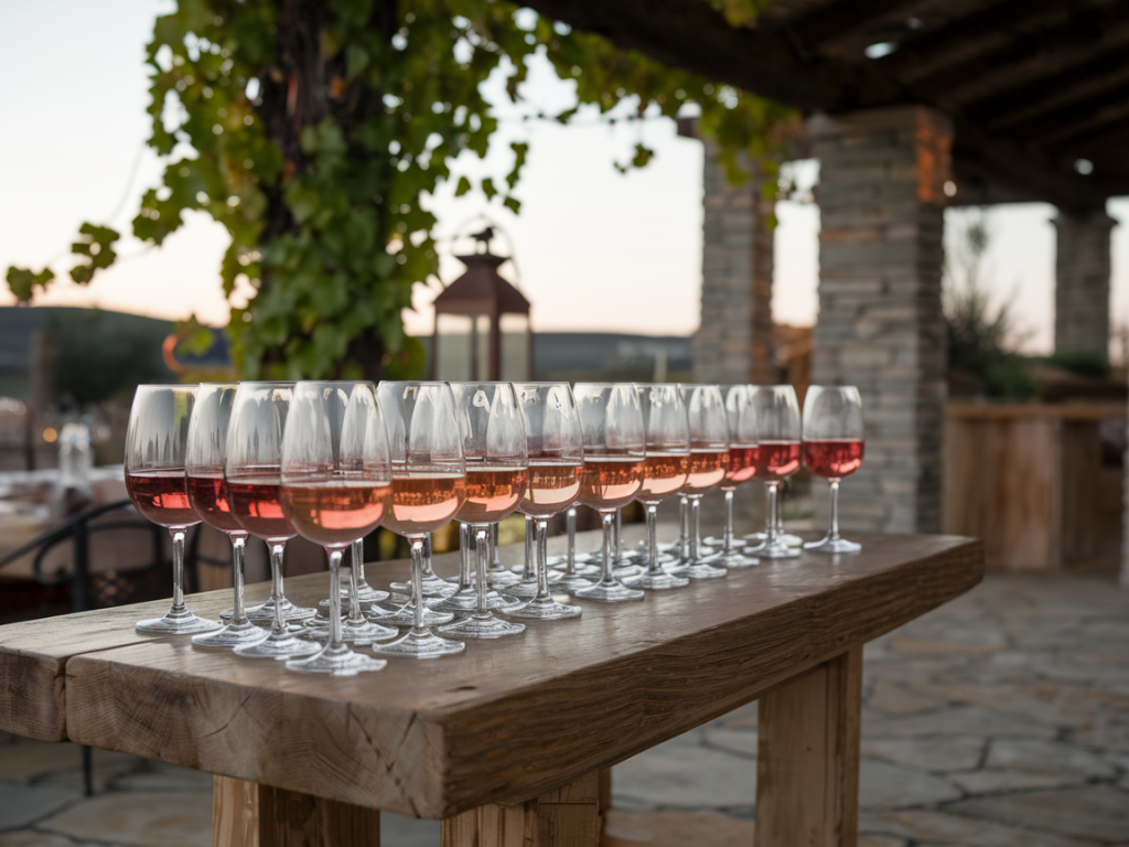 Degustação de diferentes vinhos rosés argentinos, destacando a diversidade e qualidade dos rótulos.