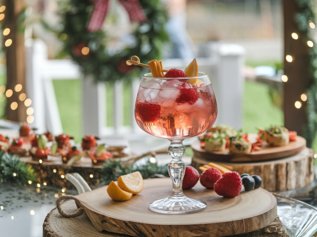 Drink com vinho rosé barato e frutas em clima descontraído