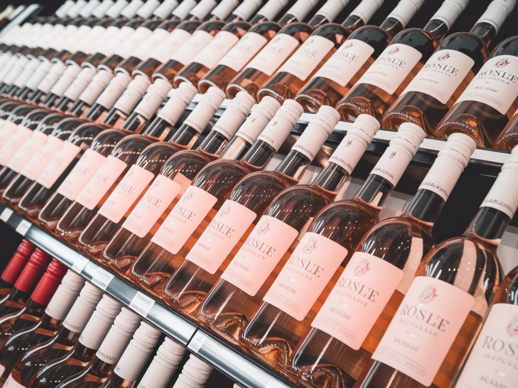 O que define um vinho rosé barato em prateleira de mercado