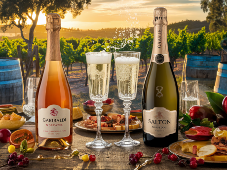 Espumante brasileiro premiado melhor do mundo sendo servido em taças elegantes na Serra Gaúcha