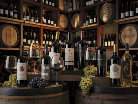 Cena elegante com os melhores vinhos do mundo em uma adega refinada